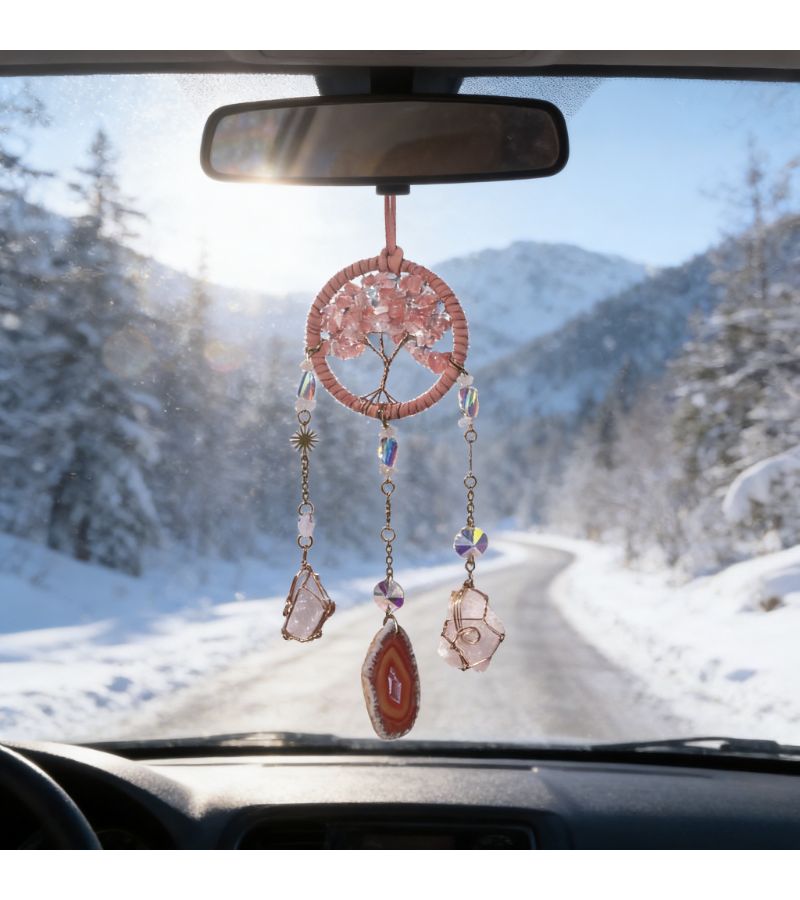 White Bohemian Style Tree Of Life Dream Catcher Suncatcher Car Ornament Window Wall Home Decor Bedroom Garden Sunroom Outdoor Decoration - Image 1