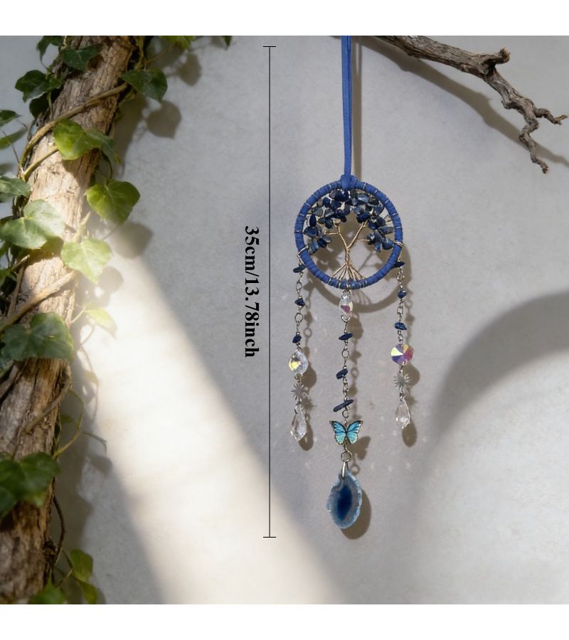 White Bohemian Style Tree Of Life Dream Catcher Suncatcher Car Ornament Window Wall Home Decor Bedroom Garden Sunroom Outdoor Decoration - Image 5
