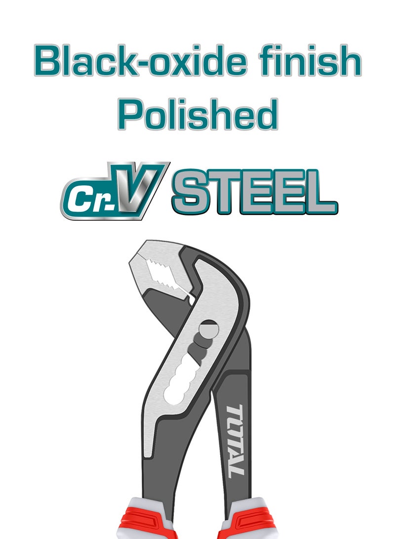 توتال كماشة مضخة من توتال بمقاس 12 بوصة، تشطيب أسود مؤكسد مصقول، مصنوعة من فولاذ كروم-فاناديوم (Cr-V)، بمقبض TPR ثلاثي الألوان، أقصى فتحة 50 مم، طول 300 مم - Image 5