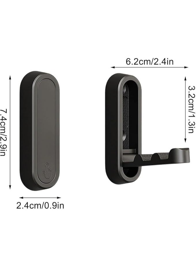 Relex 4Pcs Foldable Invisible Hook Zinc Alloy Bathroom Wall Hook Retractable for Closet Scarf Hat Robe Key Purse Bag Folding Hooks Minimalist Style (Black) - Image 3