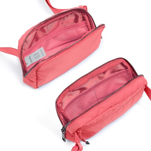 ODODOS Unisex Mini Belt Bag with Adjustable Strap Small Fanny Pack for Workout Running Traveling Hiking, Raspberry - Image 3