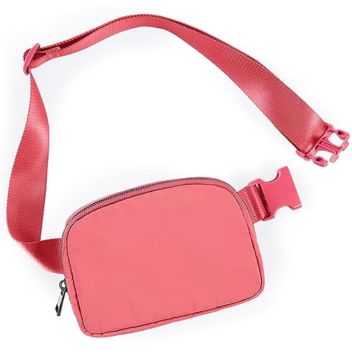 ODODOS Unisex Mini Belt Bag with Adjustable Strap Small Fanny Pack for Workout Running Traveling Hiking, Raspberry - Image 1