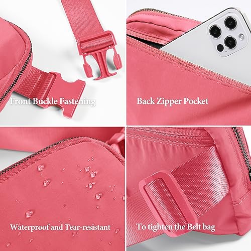 ODODOS Unisex Mini Belt Bag with Adjustable Strap Small Fanny Pack for Workout Running Traveling Hiking, Raspberry - Image 5