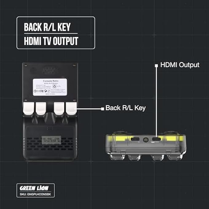GP ULTRA 4 GAMING CONSOLE, 3000MAH BATTERY, 7H PLAY TIME, 4" IPS HD SCREEN, 1GB RAM & 8GB ROM, WI-FI 2.4, 64 GB TF CARD (SUPPORT UP TO 256GB), HDMI, HANDHELD CONSOLE WITH 15000 GAMES - Image 4