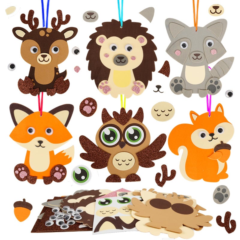 Fennoral 12 Pack Fall Craft Kit for Kids Make You Own Fall Animal Foam Stickers Fall Arts and Crafts DIY for Kids Boys Girls Party Supplies Thanksgiving Autumn Decoration - Image 3