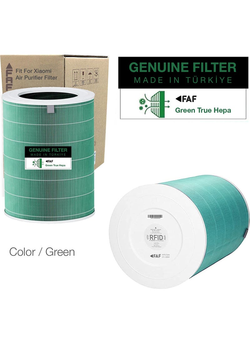 FAF Filtre - FAF Filter Green Model 2S True HEPA14 Filter Xiaomi Mi Air Purifier 2S Model: Ac-M4-Aa Compatible Special Series High Efficiency Green Filter Size: Ø20XH29 cm - Image 1