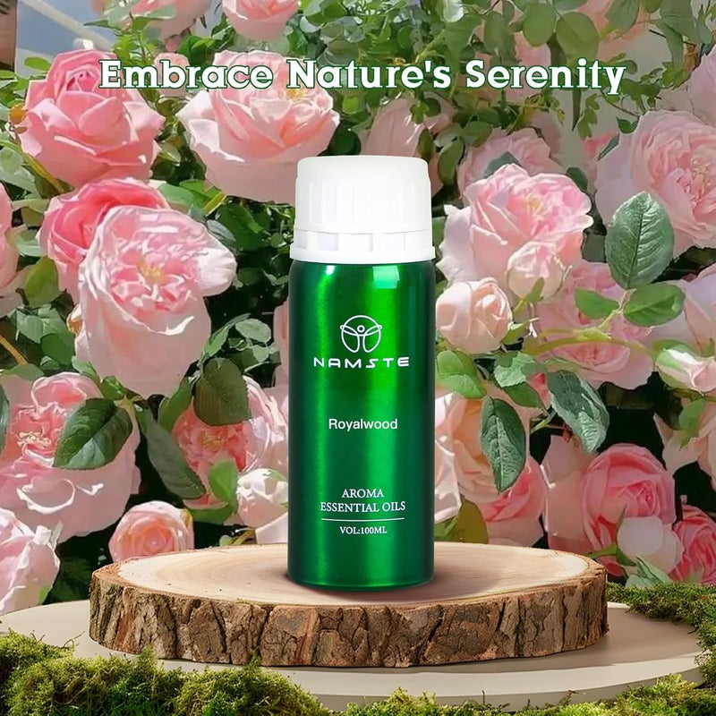 NAMSTE Royalwood Essential Oil 100ML | Premium Wood Collection Scent Essential Oils for Diffusers Blend of Bergamot, Cedarwood, Patchouli for Mood Lifting - Image 3