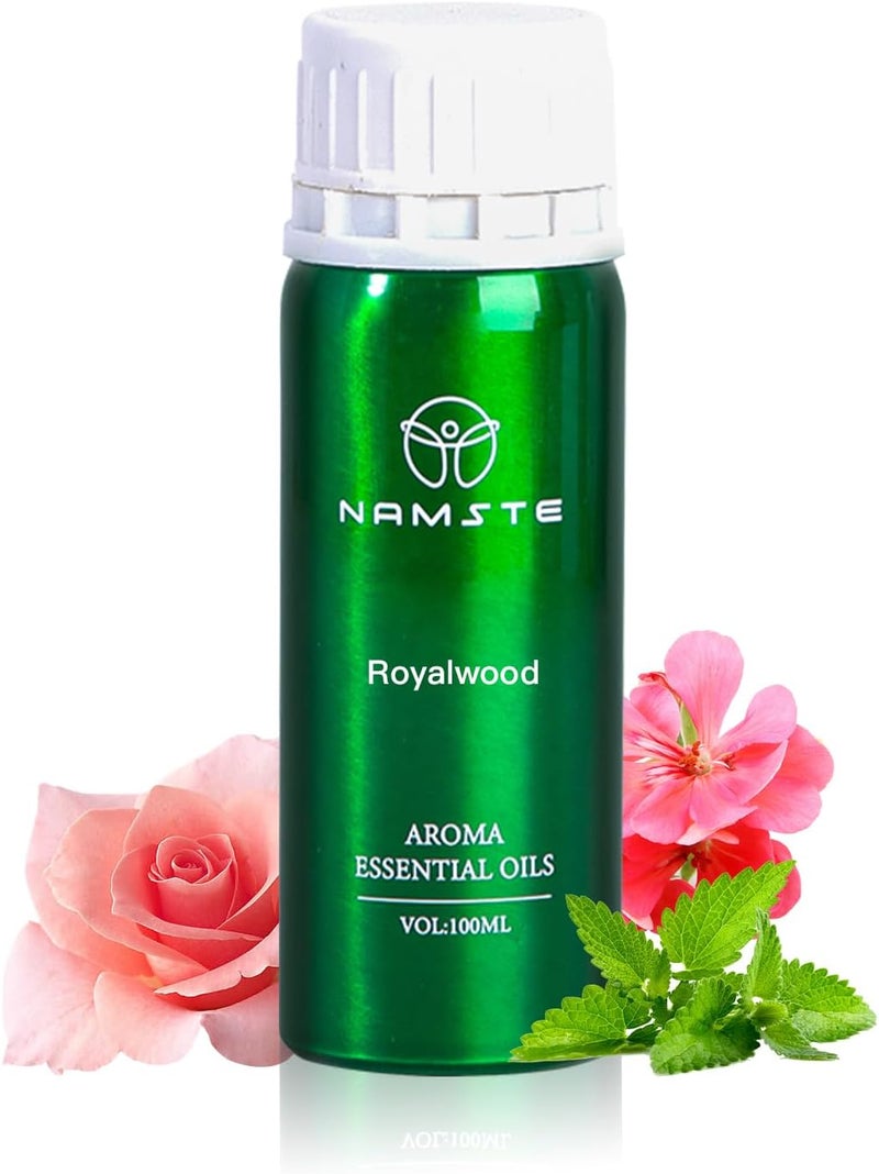 NAMSTE Royalwood Essential Oil 100ML | Premium Wood Collection Scent Essential Oils for Diffusers Blend of Bergamot, Cedarwood, Patchouli for Mood Lifting - Image 1