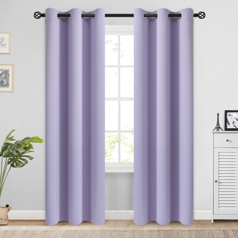 cosviya grommet blackout غرفة غامق الستائر أرجواني 84 بوصة الطول 2 لوحات سميكة البوليستر ممنوع الستائر الحرارية المعزولة الستائر لغرفة النوم/غرفة المعيشة 38x84 بوصة - Image 1