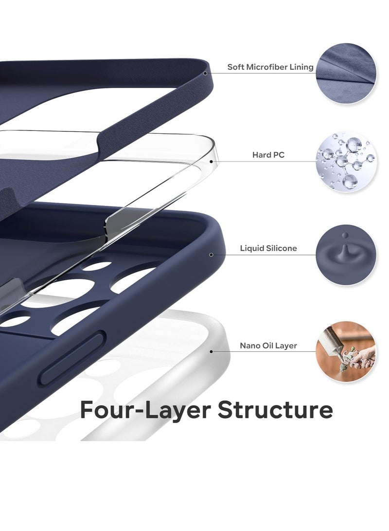 ELTRAZONE  Compatible with iPhone 15 Pro Max Case 6.7", with 1 x Screen Protector, Silky-Soft Touch Liquid Silicone Case Shockproof Rubber Case for iPhone 15 Pro Max-Midnight Blue - Image 5