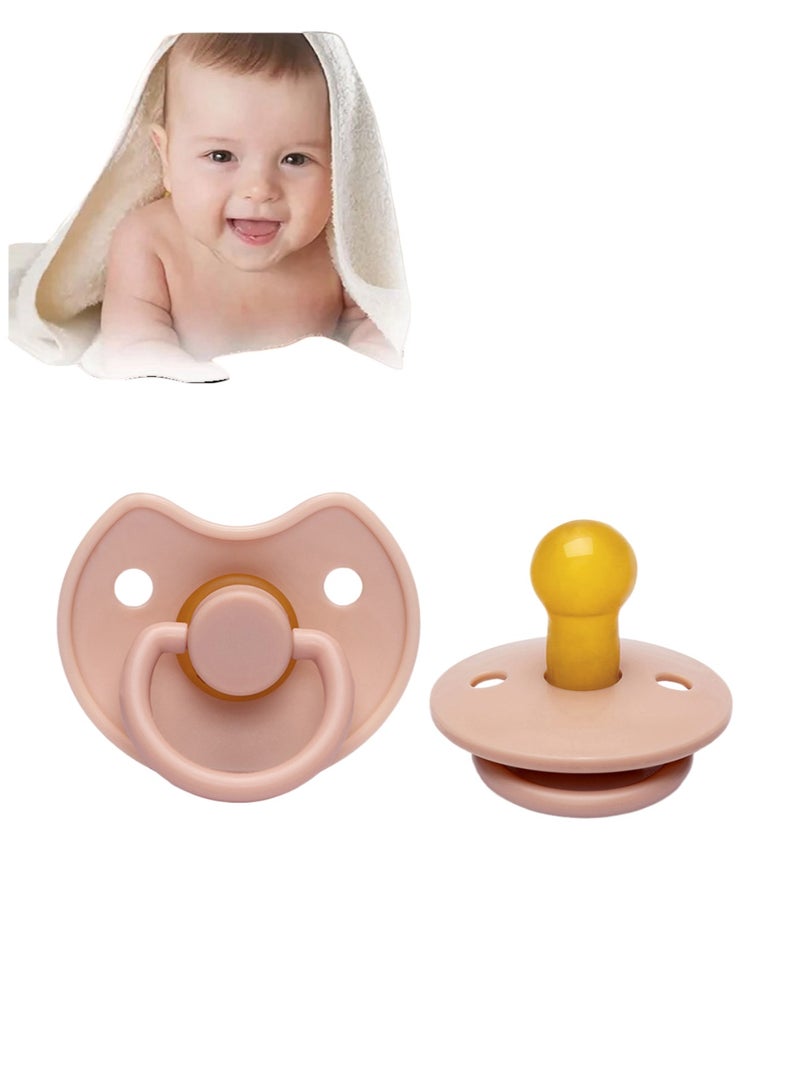 joybuy Natural Latex Pacifier, Newborn Baby Pacifier, Baby Latex Pacifier, Super Soft Sleeping Pacifier, Natural Latex Round Head Pacifier (Pink) - Image 5
