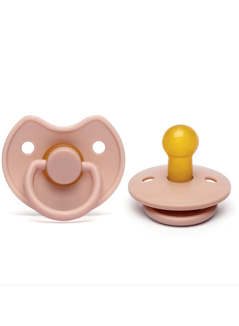 joybuy Natural Latex Pacifier, Newborn Baby Pacifier, Baby Latex Pacifier, Super Soft Sleeping Pacifier, Natural Latex Round Head Pacifier (Pink) - Image 1