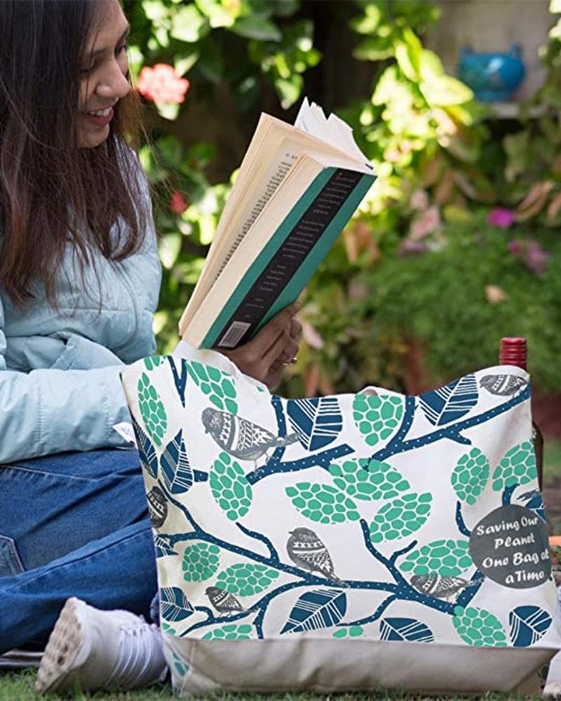 EcoRight Large Canvas Tote Bag for Women, Tote Handbags for Women with Zipper & Inner Pocket for College, Shopping, Office - Image 5