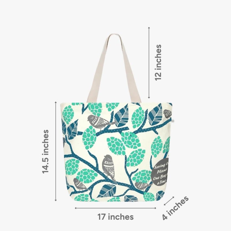 EcoRight Large Canvas Tote Bag for Women, Tote Handbags for Women with Zipper & Inner Pocket for College, Shopping, Office - Image 4