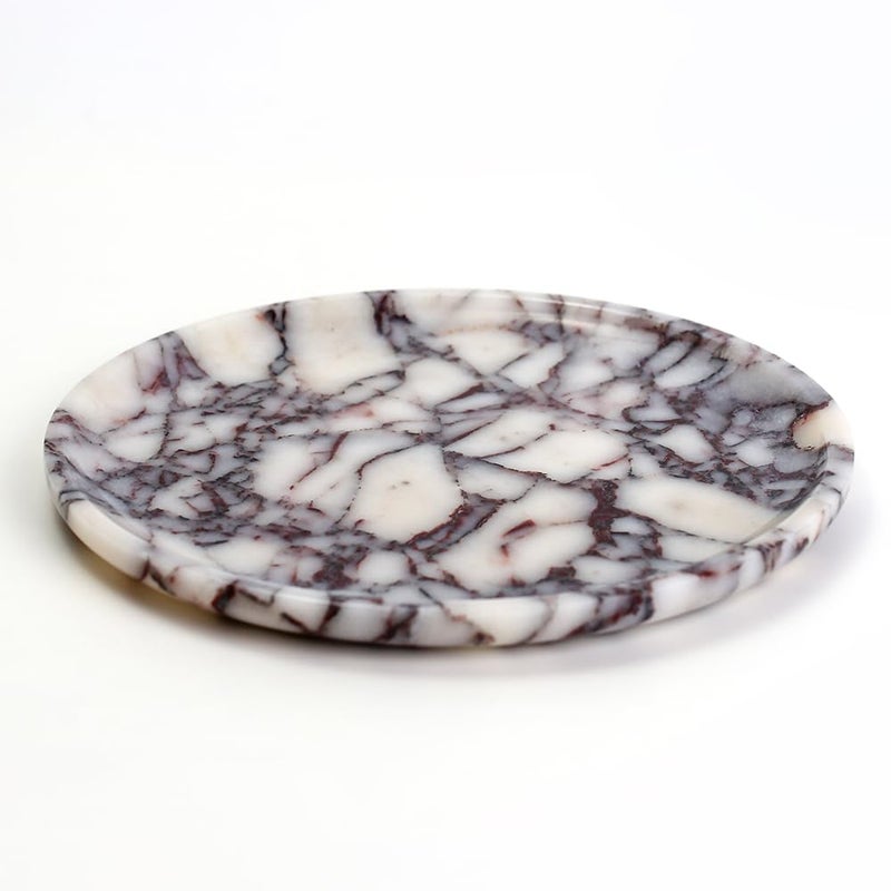 Natural Marble Tray Coffee Table Food Fruit Paper Cup Cake Display Coffee bar Family Gatherings Seasonal Holiday Decoration TrayViolaCircular98x98x07