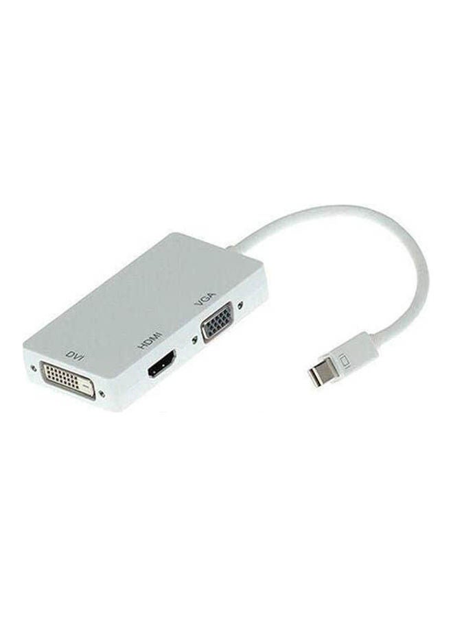 NIBEMINENT 1080P Mini Display Port Dp To Hdmi Dvi Vga Adapter 3 In 1 Thunderbolt Converter White 
