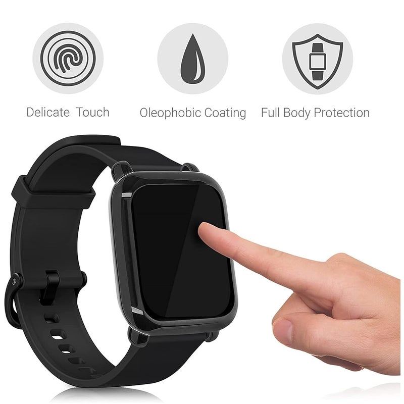 Wisely TPU Protective Case Cover Compatible For Amaz Fit Bip 6 Smartwatch Full Screen Protector Soft Case HD Clear - Image 5