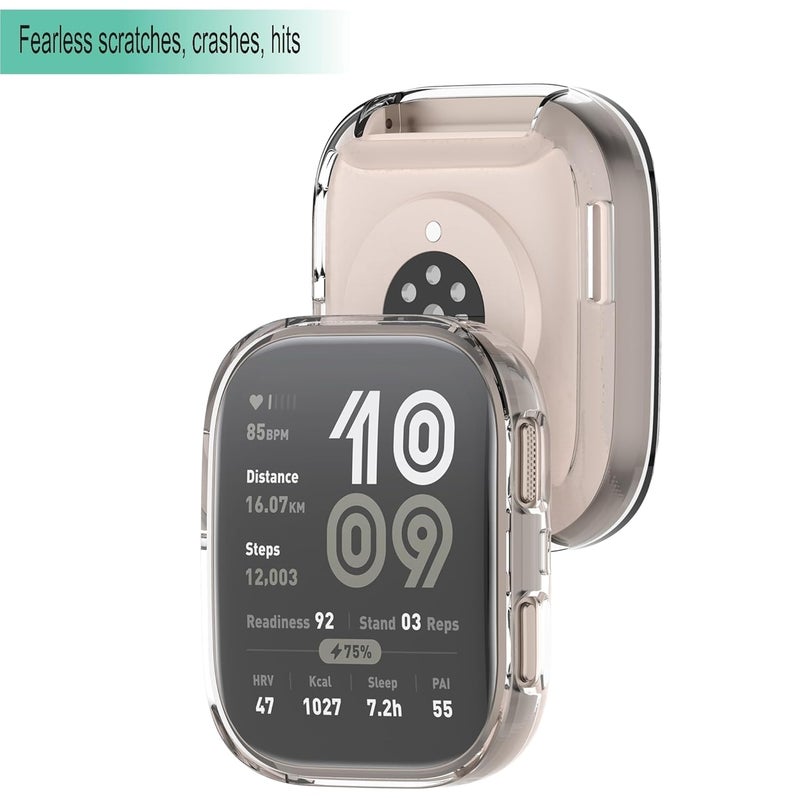 Wisely TPU Protective Case Cover Compatible For Amaz Fit Bip 6 Smartwatch Full Screen Protector Soft Case HD Clear - Image 3