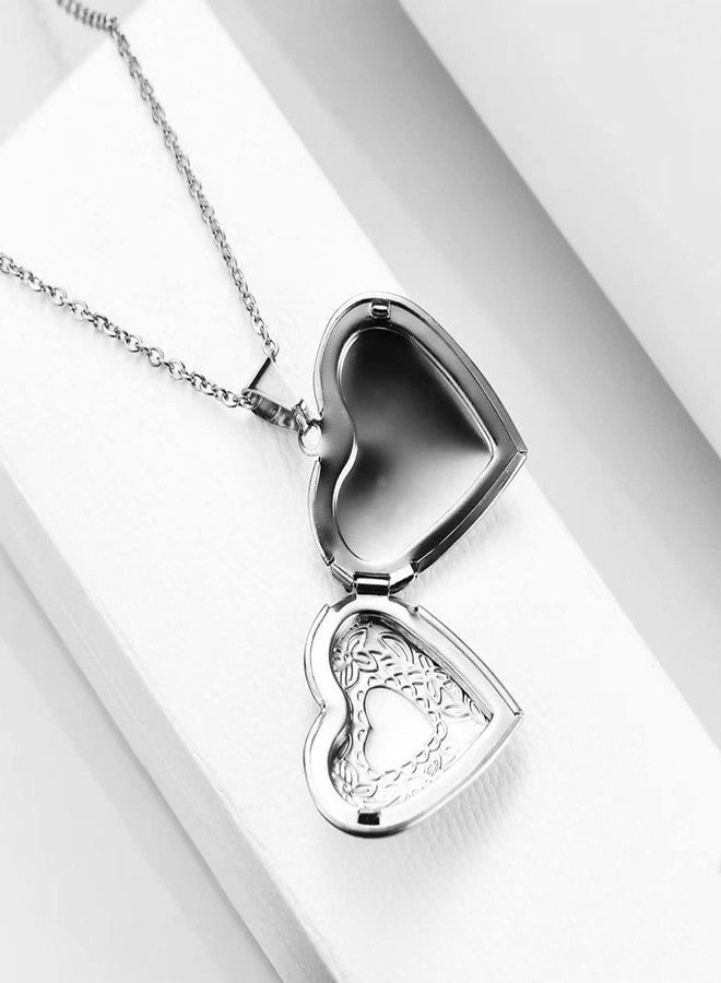KunBead Women's Heart Photo Locket Necklace with Picture inside Initial M Letter Alphabet Love Jewelry Memory Pendant Necklace - Image 4