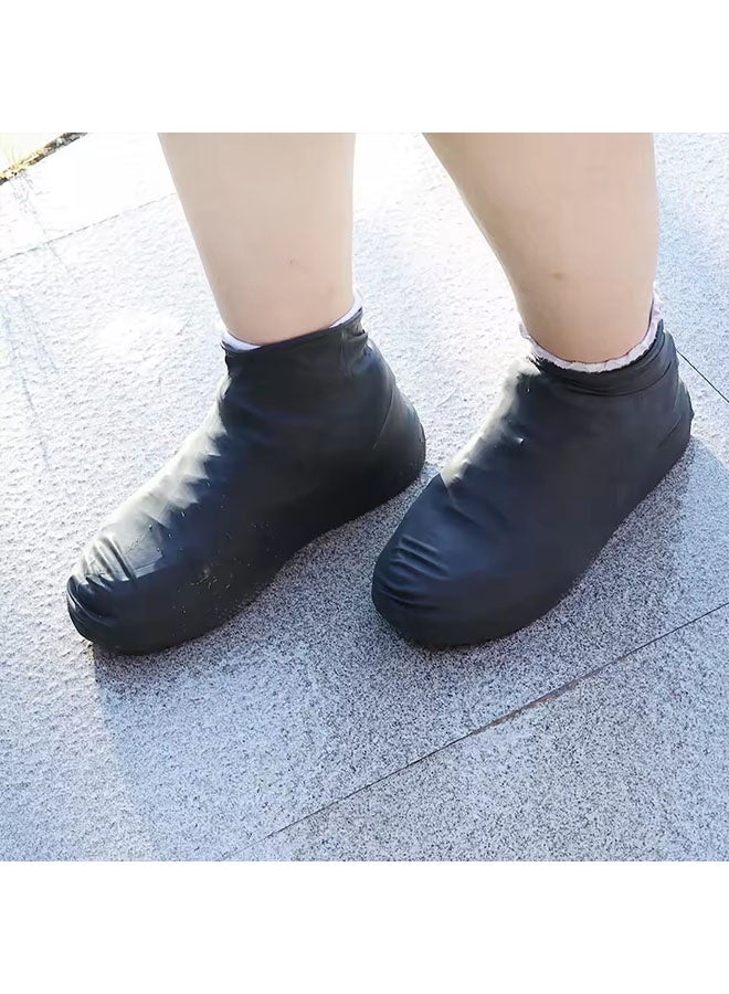 SYOSI 2 Pairs Waterproof Shoe Covers, Non-Slip Water Resistant Overshoes Silicone Rubber Rain Shoe Cover Outdoor cycling Protectors apply (Medium) - Image 2