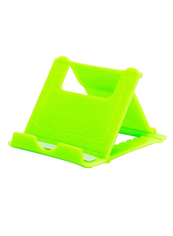 AROAQ Cell Phone Stand, Portable And Foldable Desk Phone Holder, Adjustable Angle Smartphone Support Tablet Stand, Compact And Durable Universal Desk Stand For All Mobile Smart Phone, (Green) - Image 1