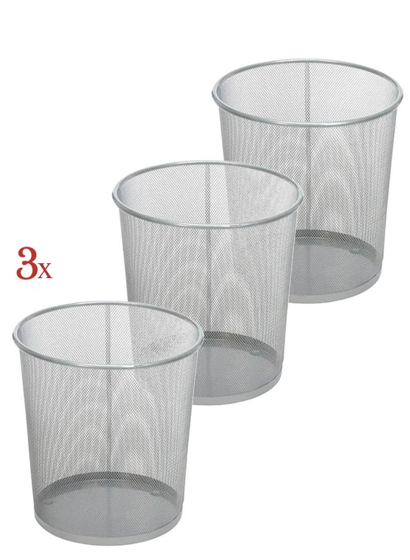 co arma 3-Piece Round Mash Waste Basket Trash - Image 1