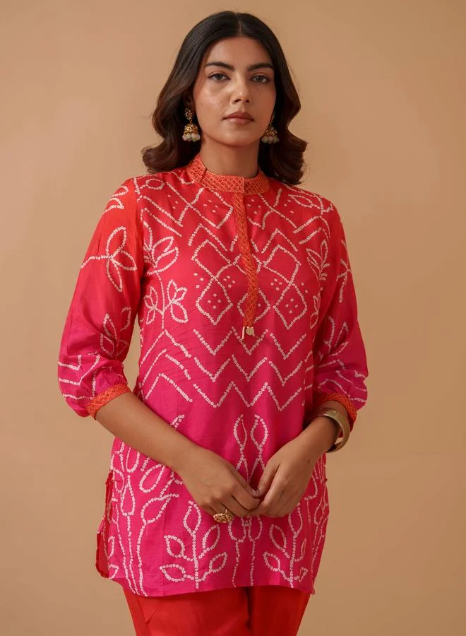 DW DW Embroidered Mandarin Collar Tunic and Trouser Co-Ords