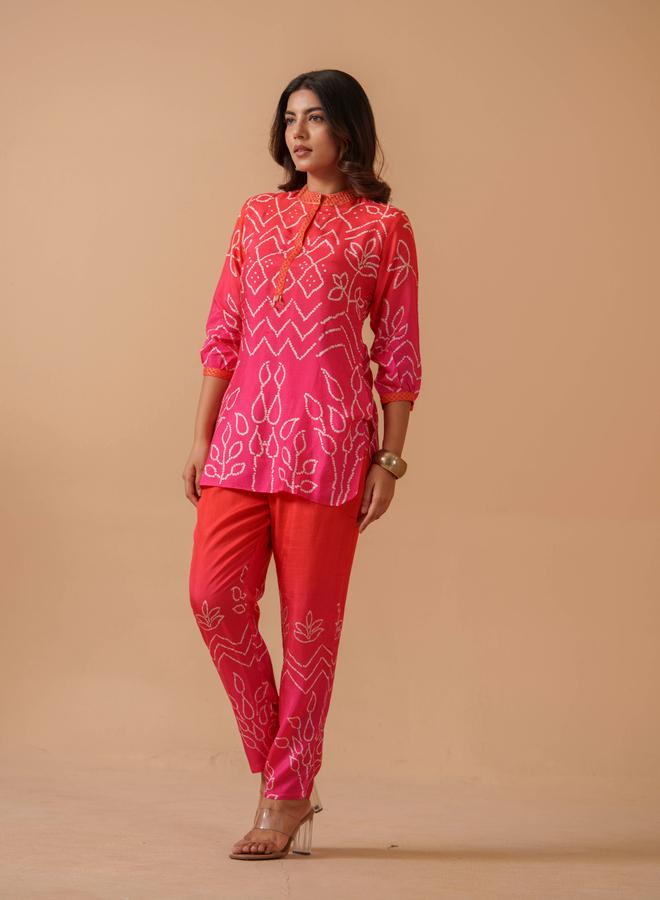 DW Embroidered Mandarin Collar Tunic and Trouser Co-Ords - Image 4