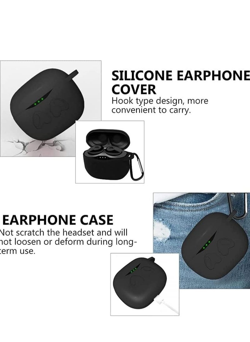 Y&D Case Cover for JBL Tune T120TWS Premium Soft Silicone Skin ShockAbsorbing AntiScratch Protective with Keychain Bluetooth Earphone [Front LED Visible] Black earphone case  - Image 3