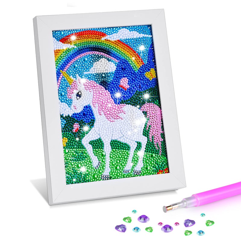 ZALIAFEI Diamond Art for Kids with Frames, Mosaic Gem Sticker Art Projects Kits, Holiday Crafts Supplies Gifts for Girls Boys Ages 6 7 8 9 10 11 12 - Image 1