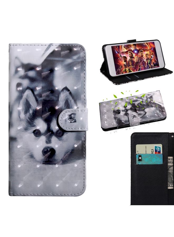 BGM Case Cover For Samsung Galaxy A23 5G 3D Painting Pattern Coloured Drawing Leather Phone Case Husky