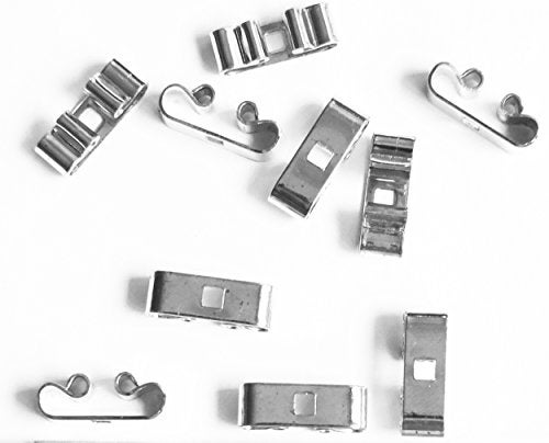 SeedBeadExplosion Blank Bolo Tie Slides Low Profile Pack of 10 Silvertone 5 x15mm - Image 4
