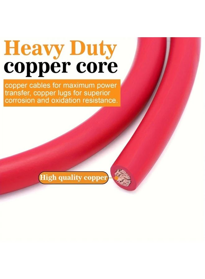 2 AWG Red And Black Welding Cable 3.28 Feet With 2 X 5 16 Terminals And Heat Shrink Tubes For American Car Series Automotive Wiring Up To 36V Operating Voltage - Image 5