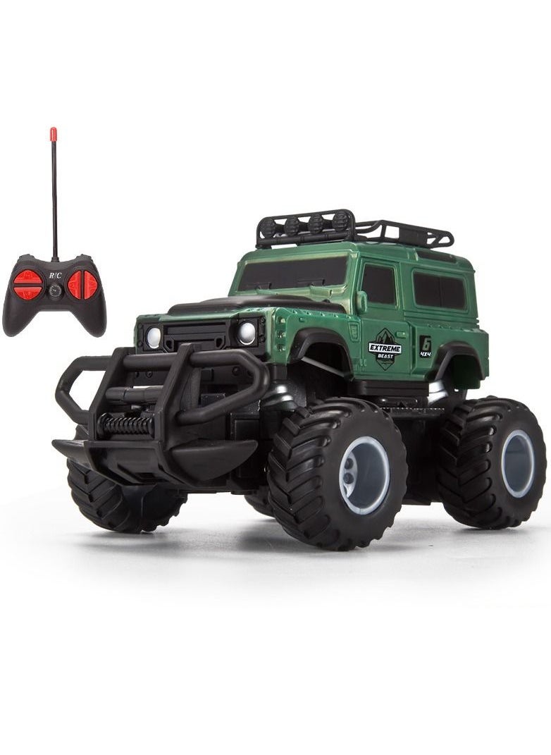 Swift 1:43 Off-Road Car Remote Control Cart, 4WD Metal Housing with Dual LED Motor, Gifts for Kids Green  - Image 1