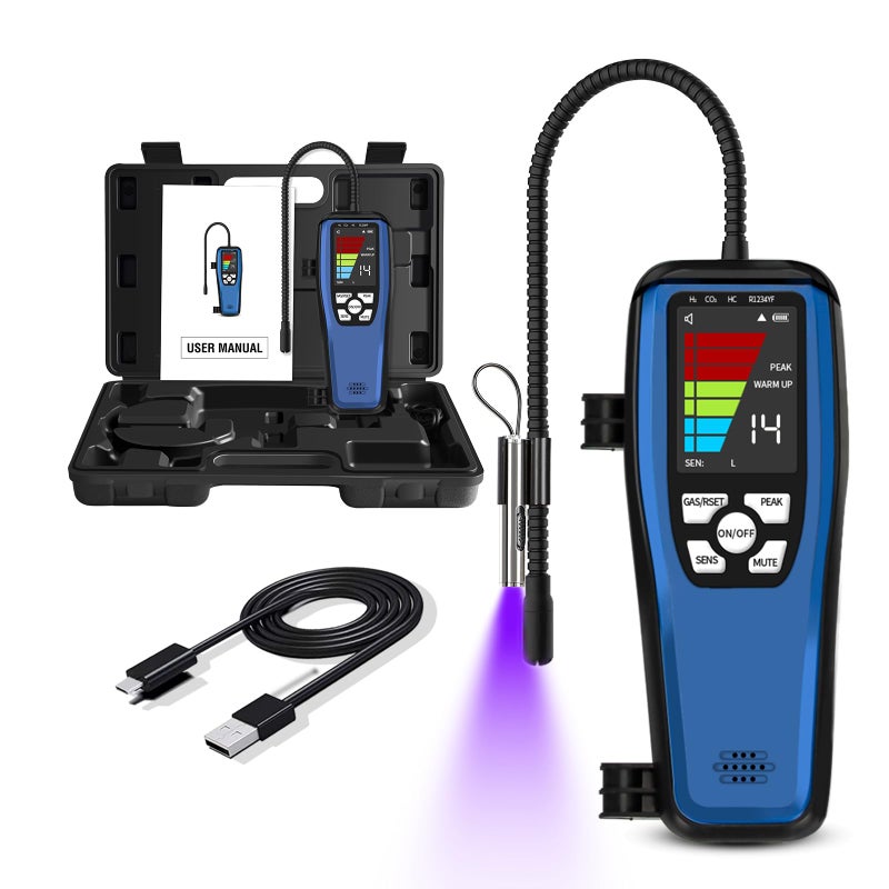 Refrigerant Leak Detector Simbow LD200 Freon  Combustible Gas Leak Detector HVAC Halogen Gas Sniffer Freon Leakage Tester with Rechargeable Battery for HVAC Car R454B A2L R410A R134A