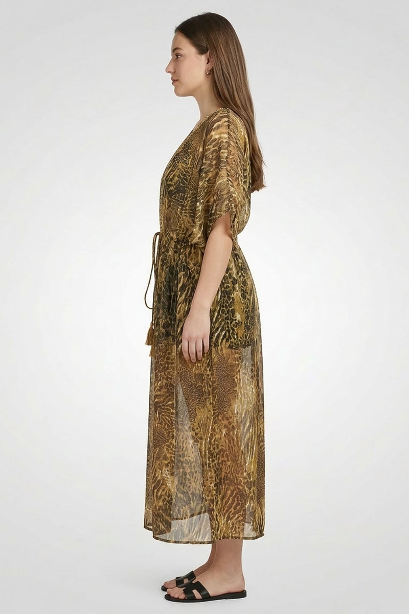 Willow & Whistle تغطية كيمونو بنقشة حيوانات للنساء، متعددة الألوان - Image 3