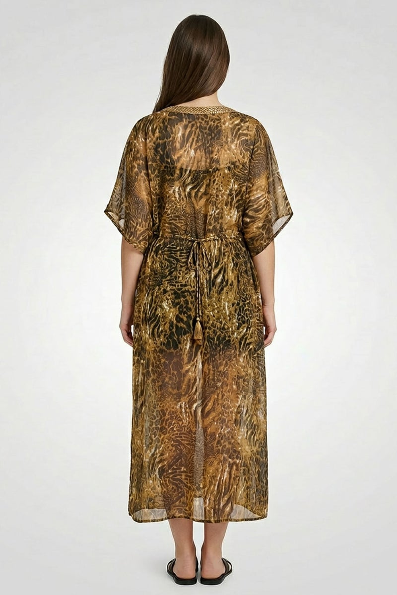 Willow & Whistle تغطية كيمونو بنقشة حيوانات للنساء، متعددة الألوان - Image 4