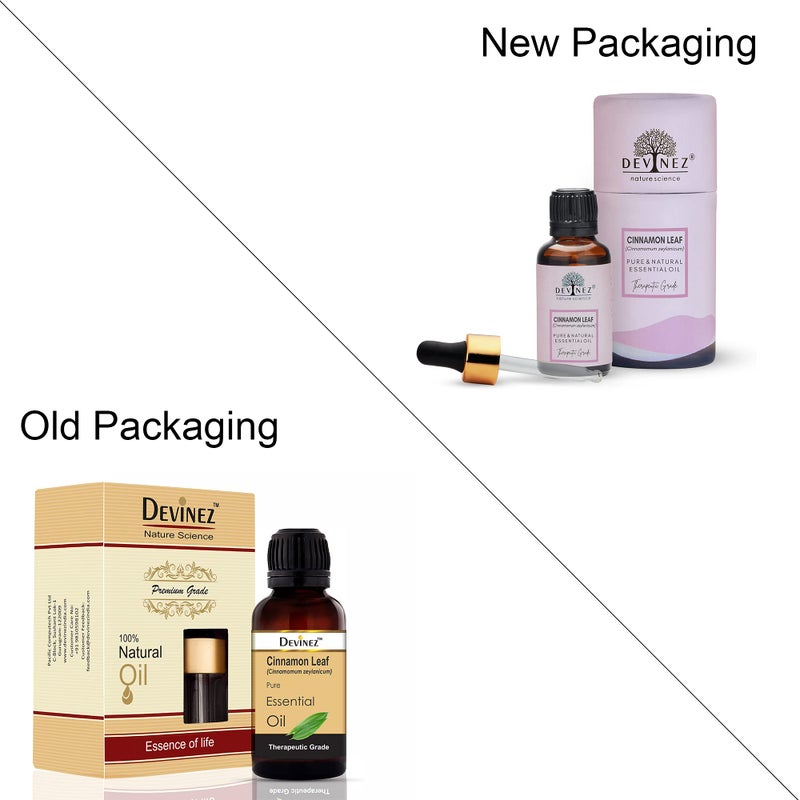 Devinez Cinnamon Leaf Essential Oil, 100% Pure, Natural & Undiluted, 15ml in Glass Bottle - Reduce Tension, Anti-Inflammatory, Body oils, Moisturizers, Air Fresheners, Aromatherapy, Helpful ins Hair growth, Thickening of Hair - Image 2