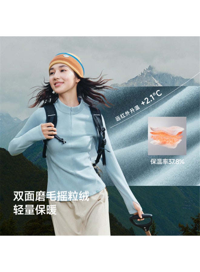 Beneunder New High-Stretch Polar Fleece Half-Zip Base Layer Women'S Double-Sided Brushed High-Quality Long-Sleeve T-Shirt - Image 3