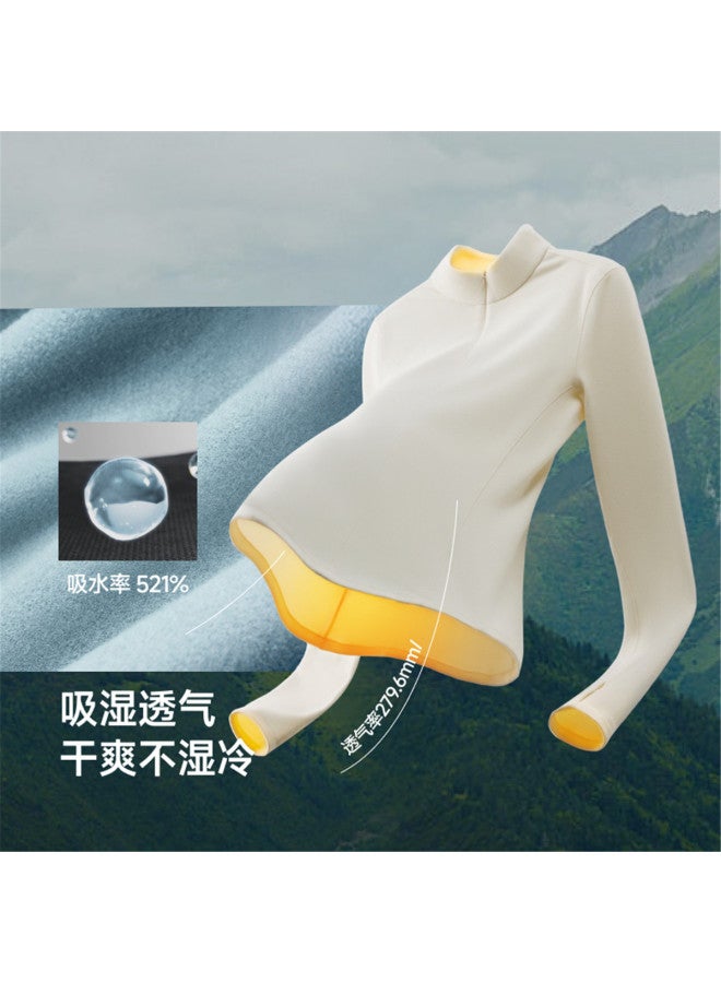 Beneunder New High-Stretch Polar Fleece Half-Zip Base Layer Women'S Double-Sided Brushed High-Quality Long-Sleeve T-Shirt - Image 5