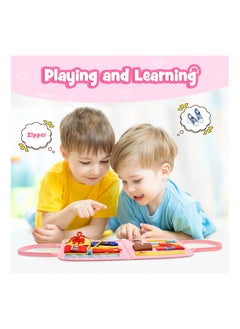 KASTWAVE Busy Board for Toddlers, Preschool Toys Common Sense of Life Dressing and Tying Shoelaces, Felt Bag Educational Learning Toys for Kid  - Image 3