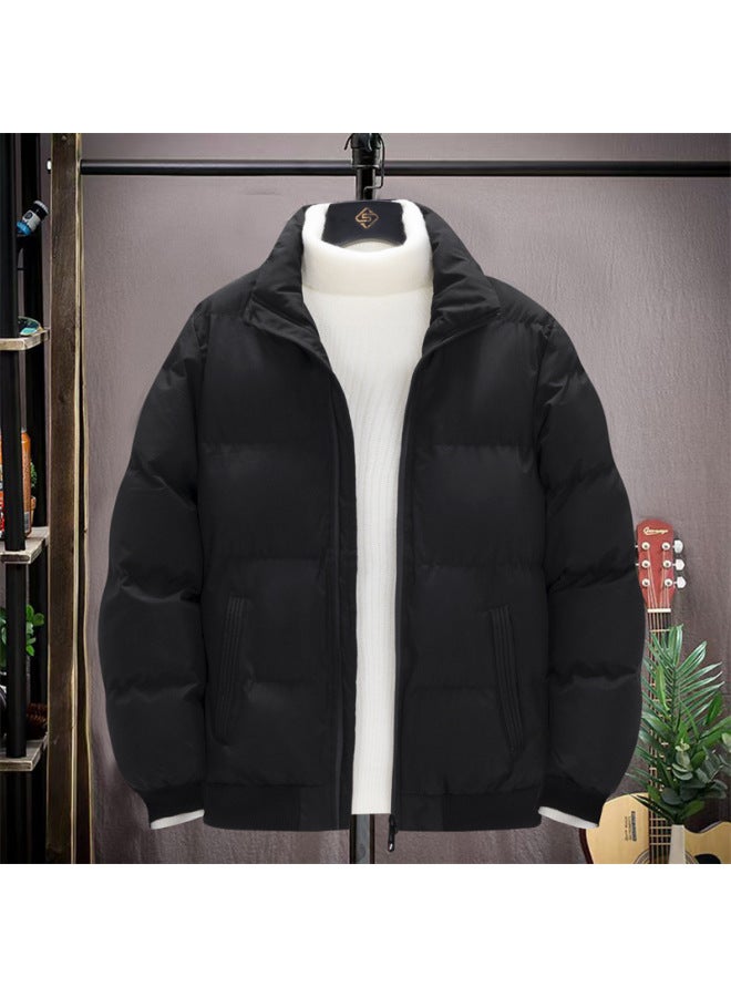 Tiger Head Cotton Coat – Thickened Large Size Cotton Jacket – Stand Collar Warm Solid Color Padded Jacket