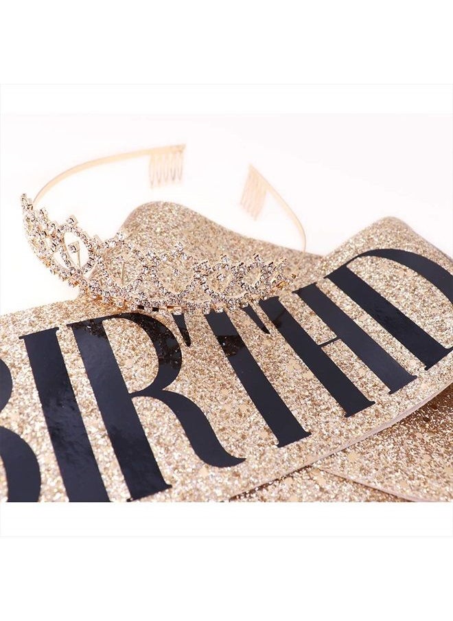 ADBetty Birthday Girl Sash & Rhinestone Tiara Kit - Gold Glitter Birthday Gifts Birthday Sash for Women Birthday Party Supplies  - Image 4