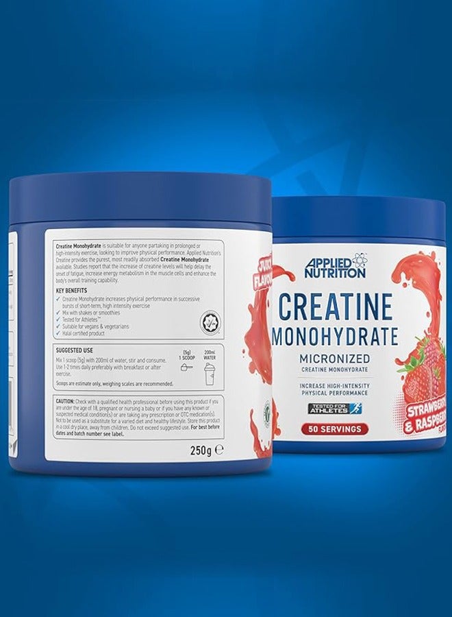 Applied Nutrition Creatine Monohydrate Micronized 50 Serving 250 g, Strawberry Raspberry - Image 4