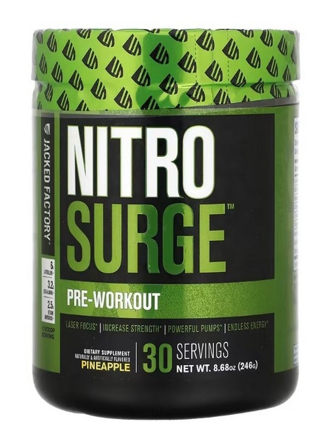 Jacked Factory - Nitro Surge Pre Workout Pineapple 8.68 oz 246 g - Image 1