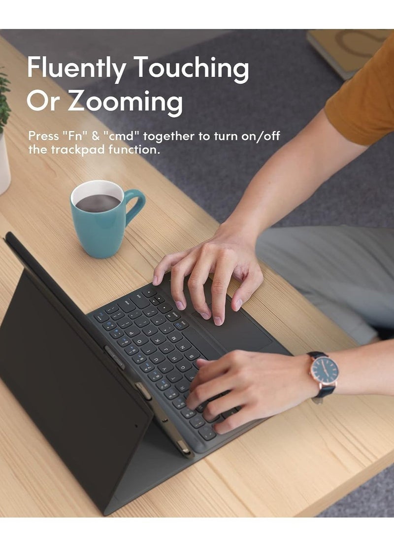 ELTRAZONE iPad Keyboard 9th Generation Keyboard for iPad 8th Generation-7th Gen 10.2", Smart Trackpad, Detachable Wireless with Pencil Holder, Flip Stand Keyboard Case for iPad 9th/8th/7th Gen 10.2” - Image 3