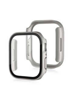 Hard PC Case for Apple Watch Case 41mm Series 8/ 7/9 with Tempered Glass Screen Protector, Full Hard Ultra-Thin Scratch Resistant Bumper Protective Cover 41MM