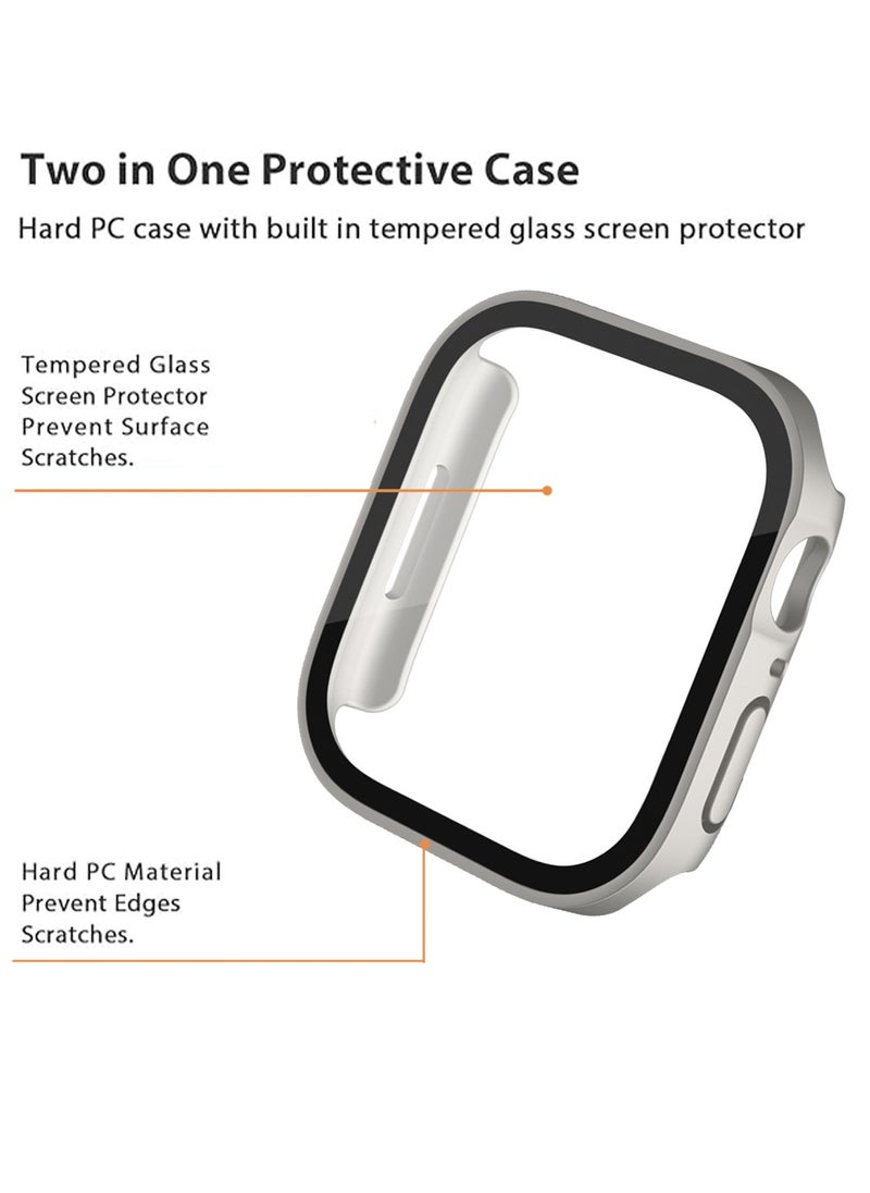 X-level - Hard PC Case for Apple Watch Case 41mm Series 8/ 7/9 with Tempered Glass Screen Protector, Full Hard Ultra-Thin Scratch Resistant Bumper Protective Cover 41MM - Image 1