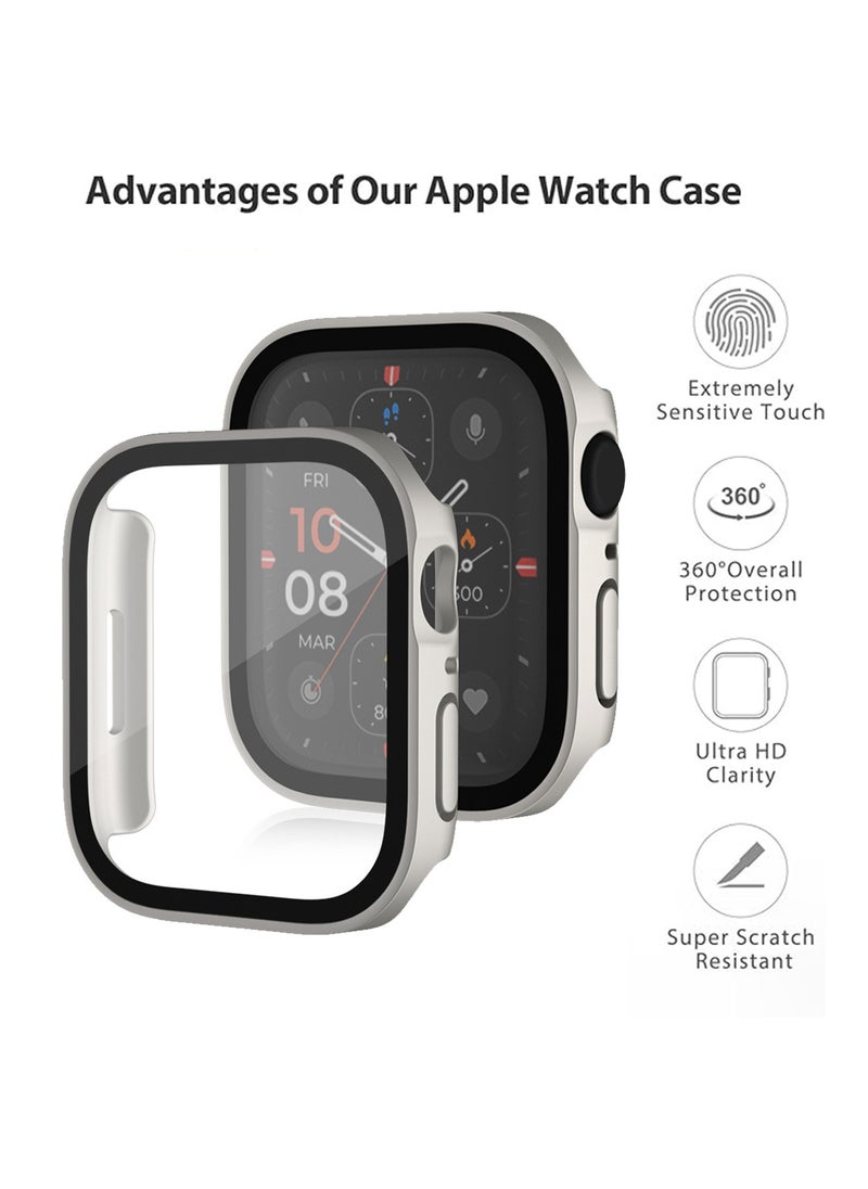 X-level - Hard PC Case for Apple Watch Case 41mm Series 8/ 7/9 with Tempered Glass Screen Protector, Full Hard Ultra-Thin Scratch Resistant Bumper Protective Cover 41MM - Image 1