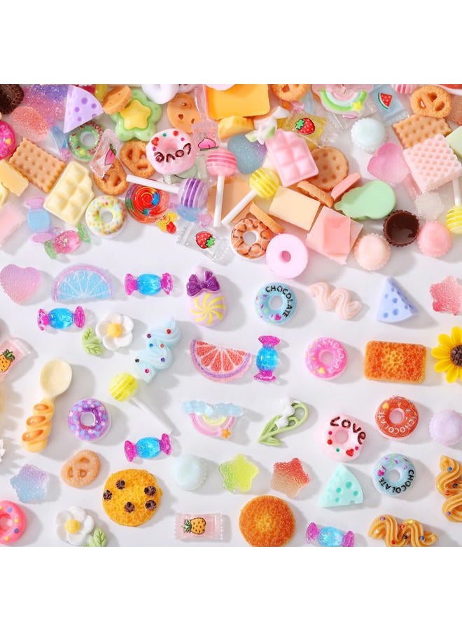 AIPULIDUO 118 pcs Slime Charms Food Cute Set，Mixed Lot Assorted Food Resin Flatback Cute Sets for DIY Crafts Making, Decorations, Bulk Mixed Ornament Scrapbooking, Embellishments, Hair Clip - Image 1